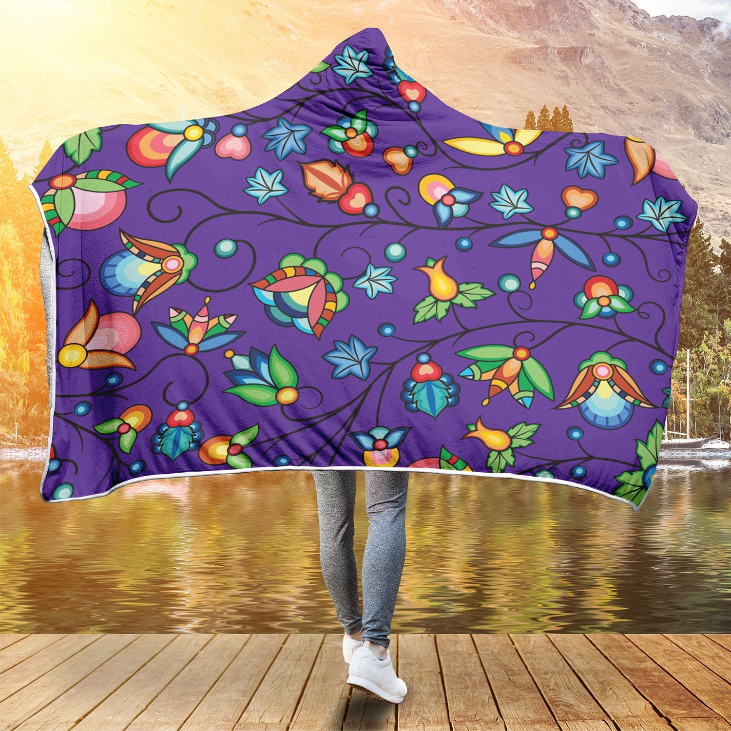 Prairie Plains Spirit Midnight Purple Hooded Blanket