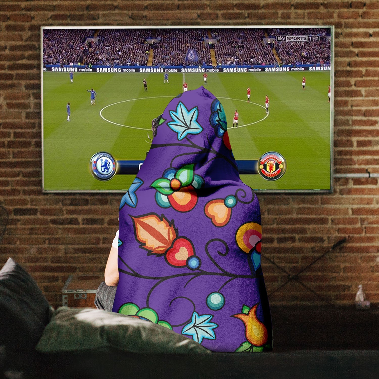 Prairie Plains Spirit Midnight Purple Hooded Blanket