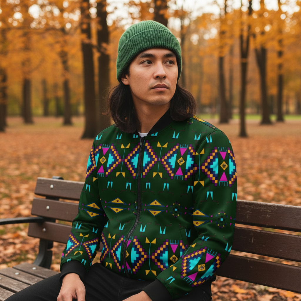 Rite of Passage Squash Leaf Zippered Collared Lightweight Jacket