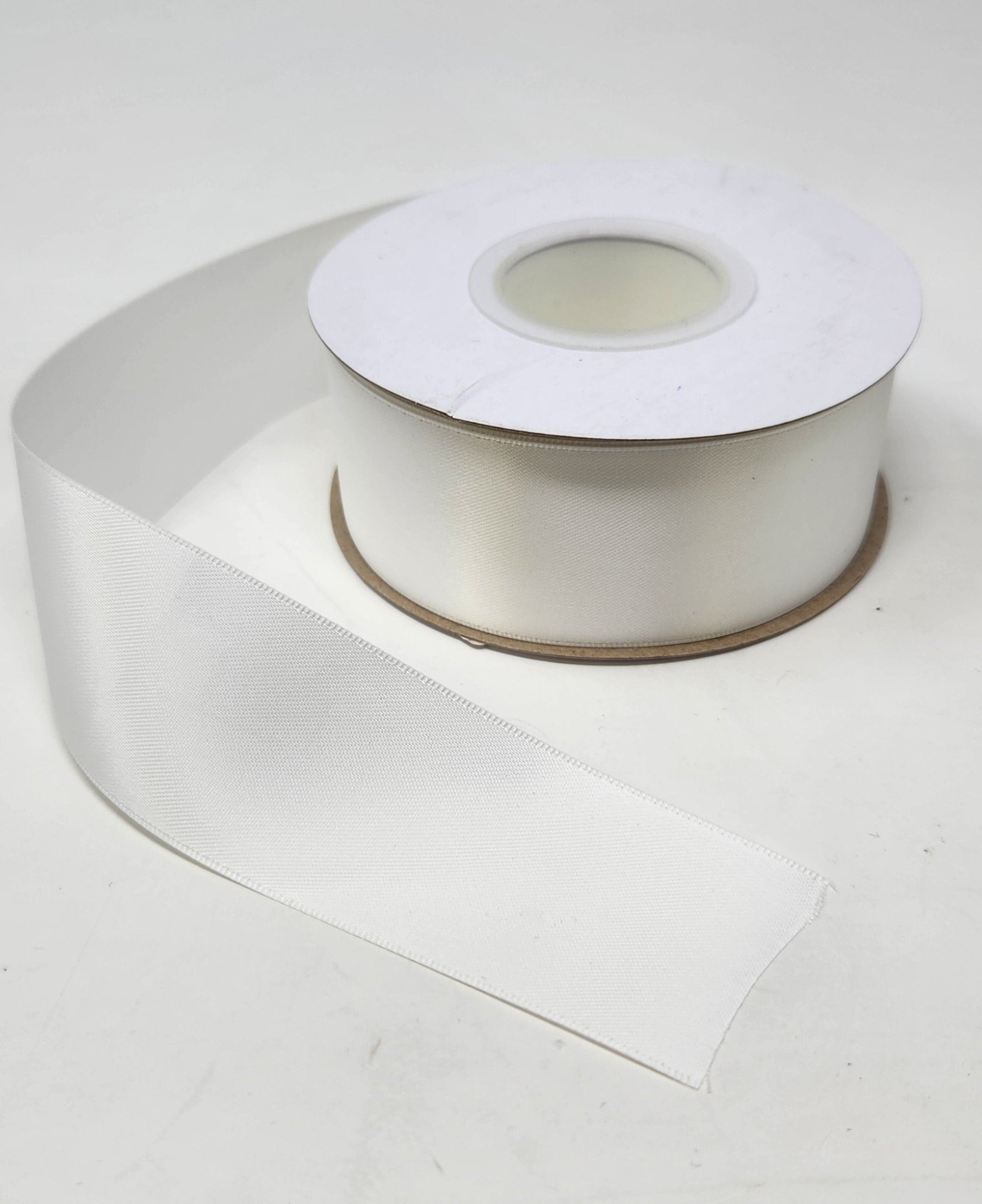 White - Double Face 1.5 inch Solid Colored Ribbon