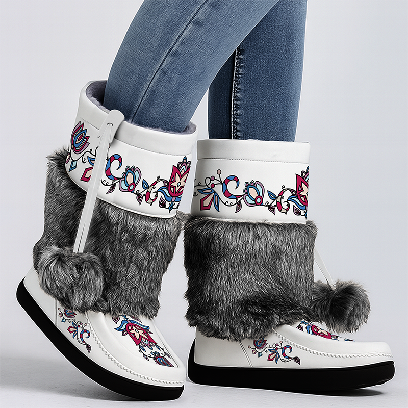 Northern Ember Real Leather MocLux Calf with Fur