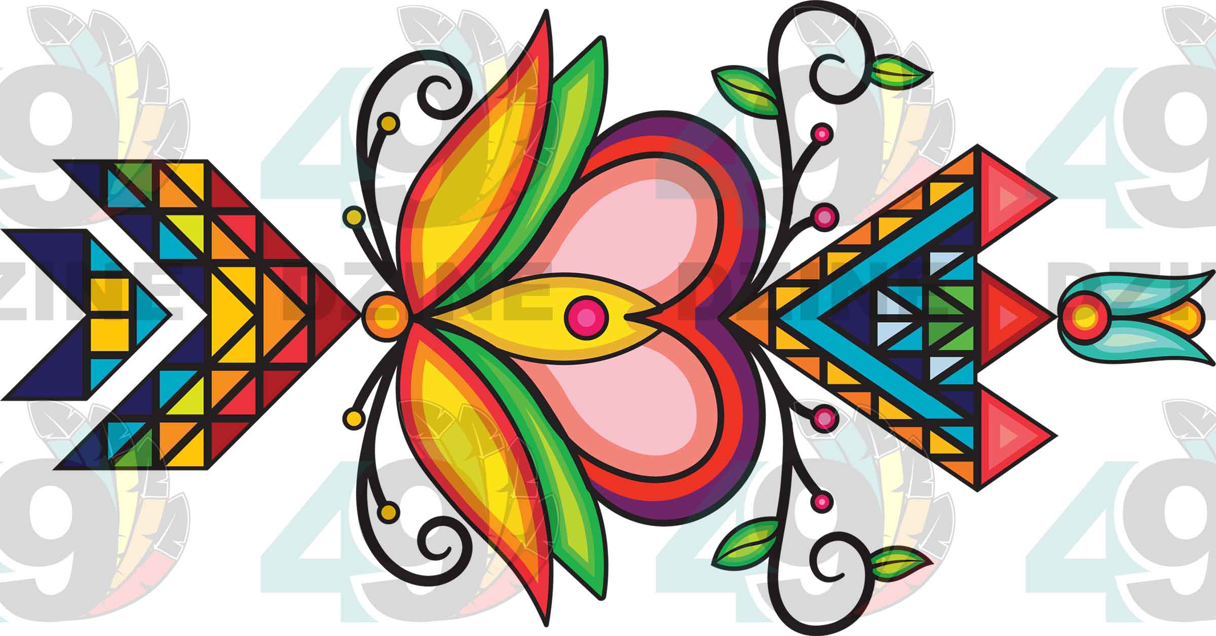 Heart of the Earth Geometric Shape 11 Transfer (Various Sizes)