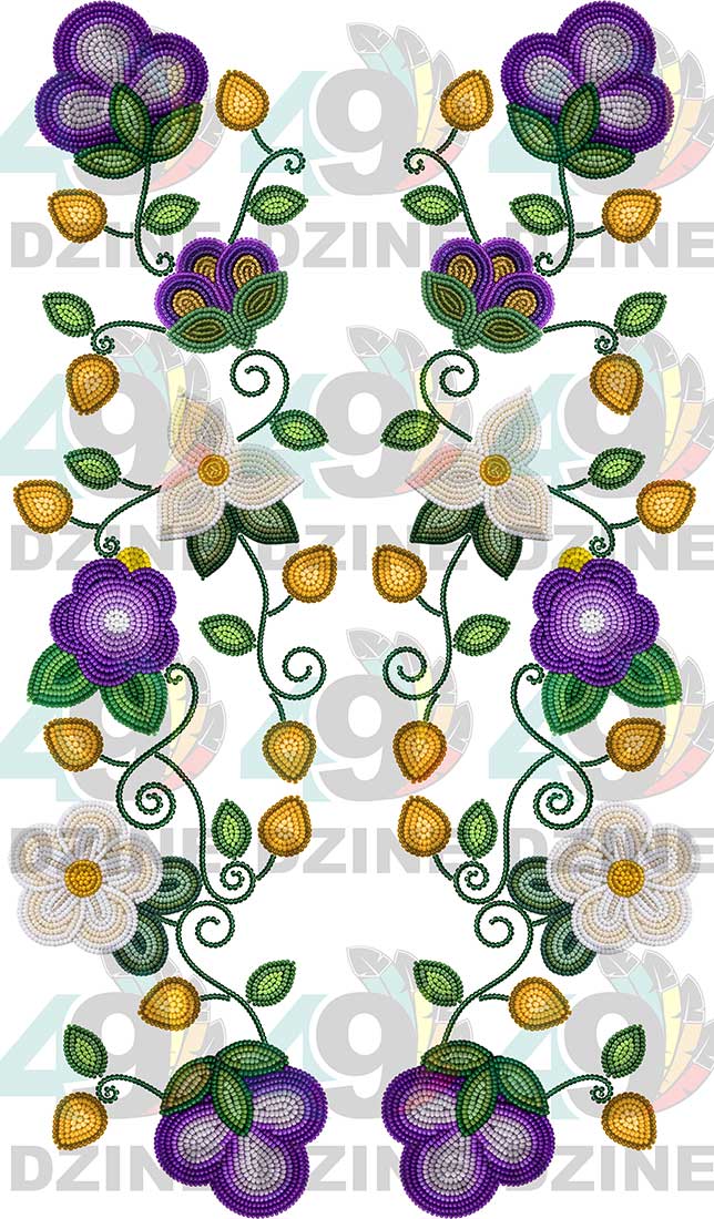 Midnight Moss Bloom Two arm pieces Transfer (Various Sizes)