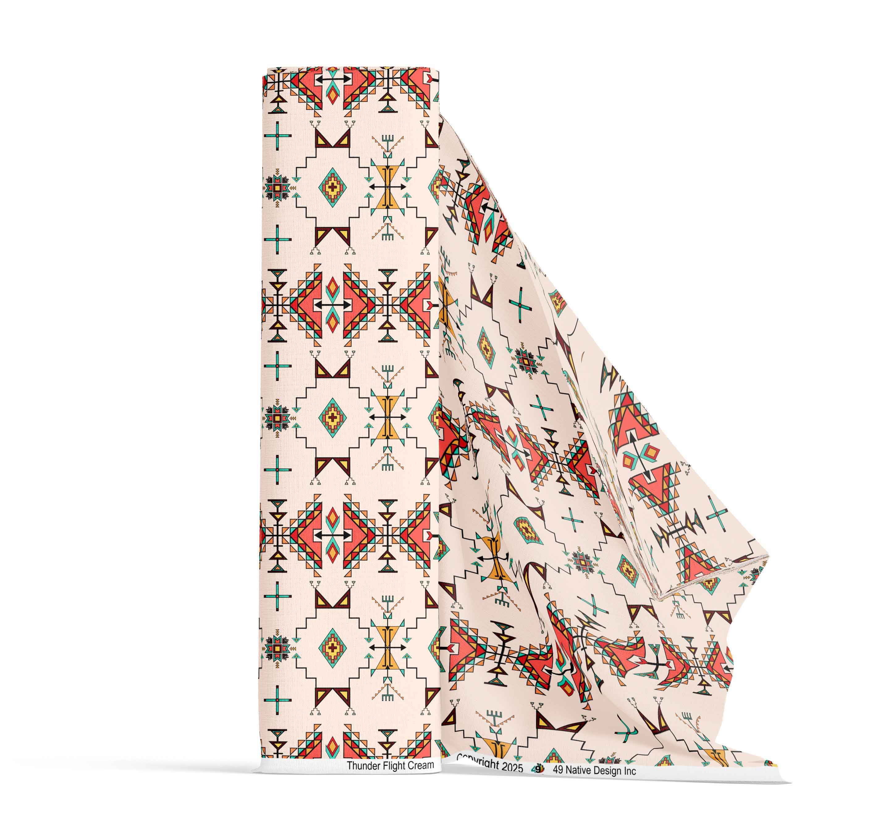 Thunder Flight Cream Cotton Poplin