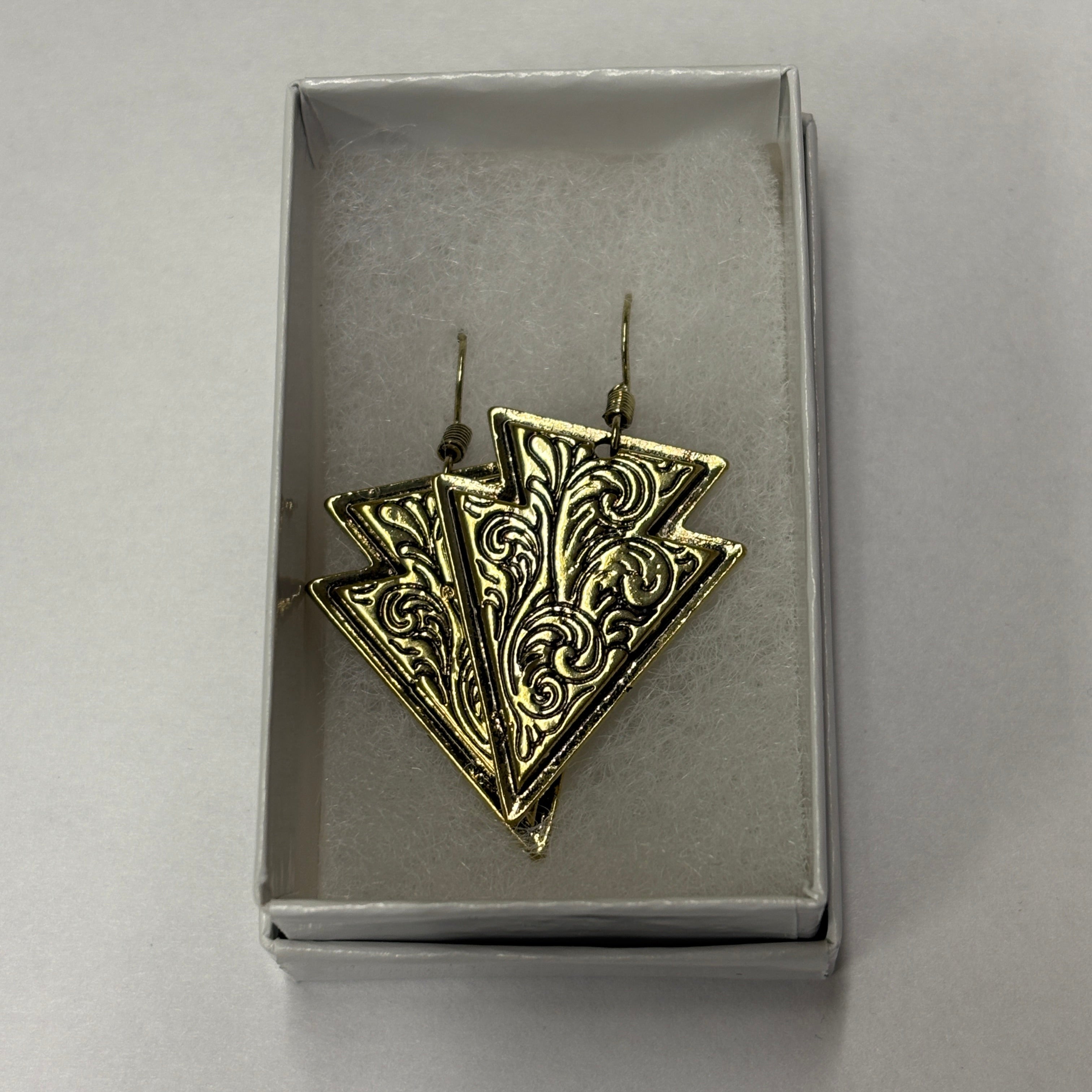 Gold Arrowhead Earrings