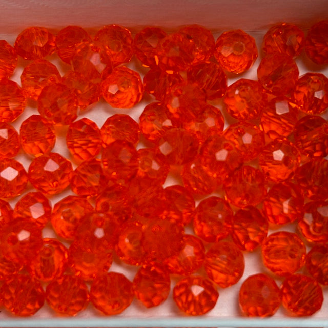 6mm Rondelle Glass Bead - Tangerine