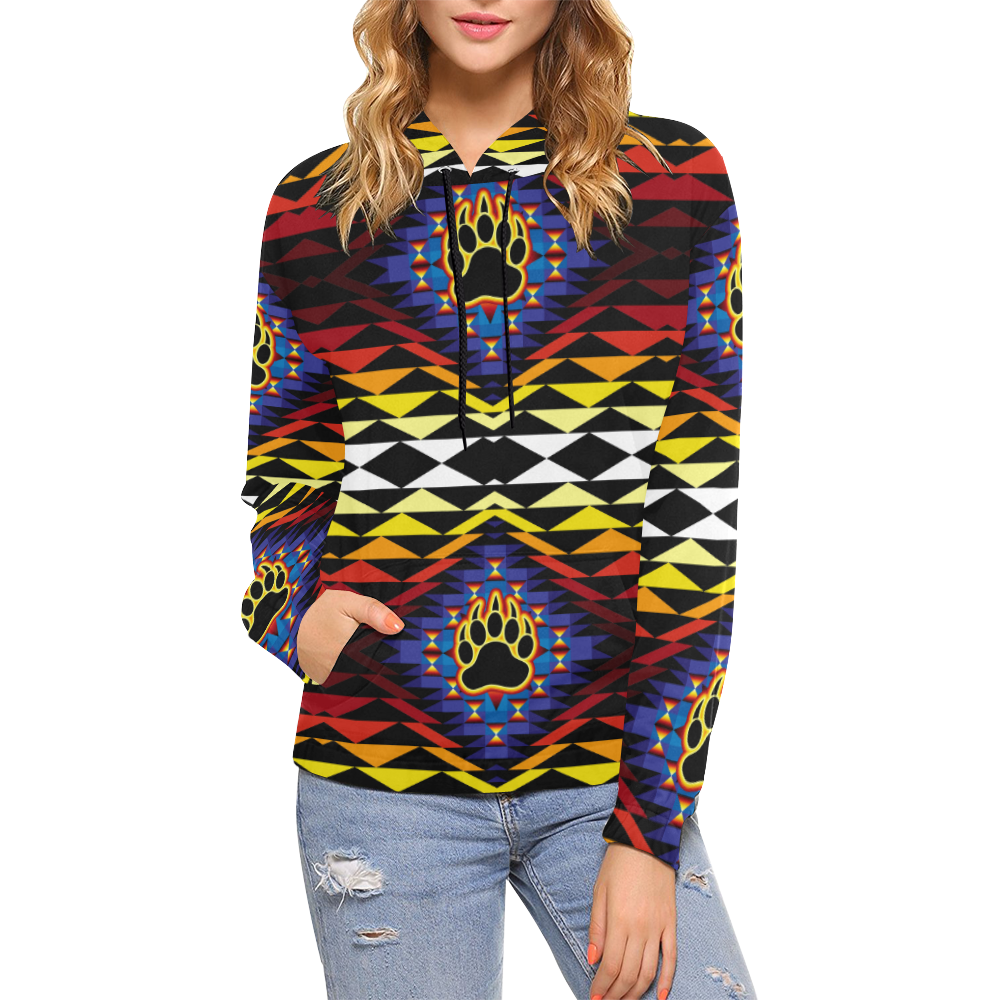 Sunset Bearpaw Blanket Hoodie For Women