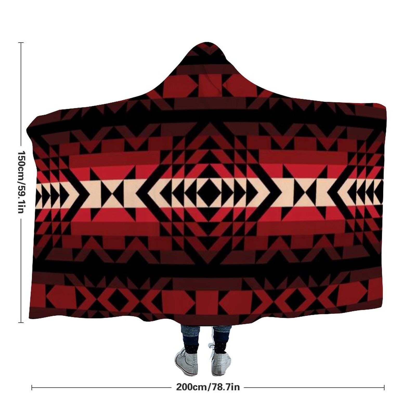 Black Rose Hooded Blanket blanket Herman