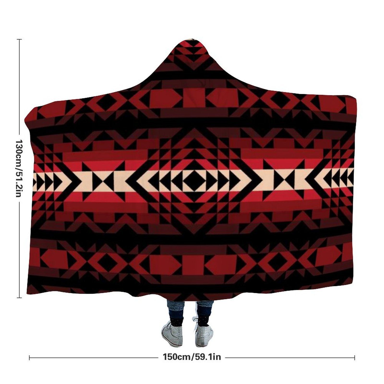 Black Rose Hooded Blanket blanket Herman
