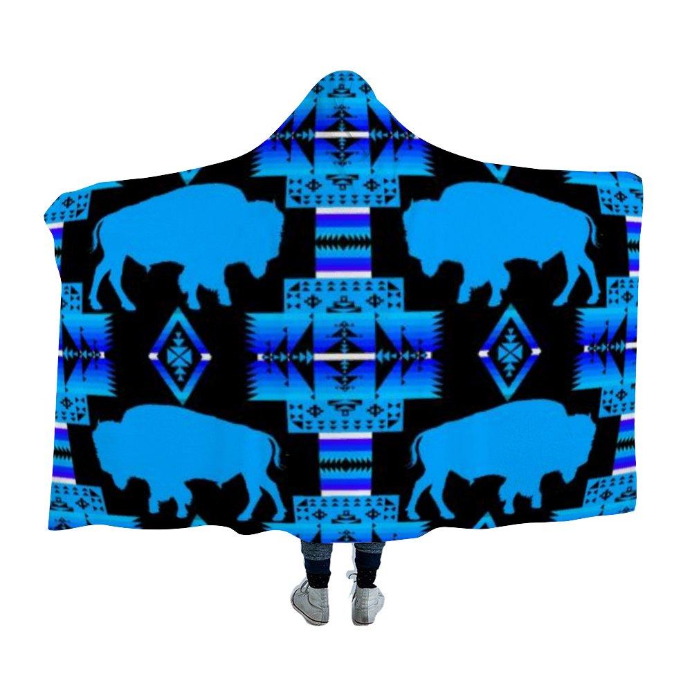 Midnight Buffalo Cloak Hooded Blanket 49 Dzine