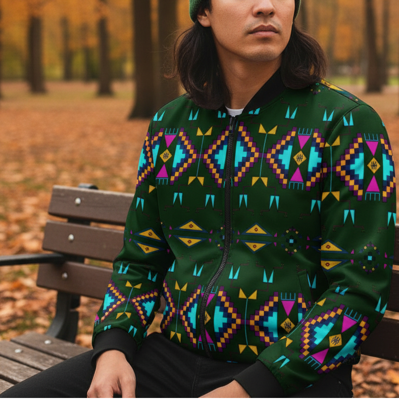 Rite of Passage Squash Leaf Zippered Collared Lightweight Jacket