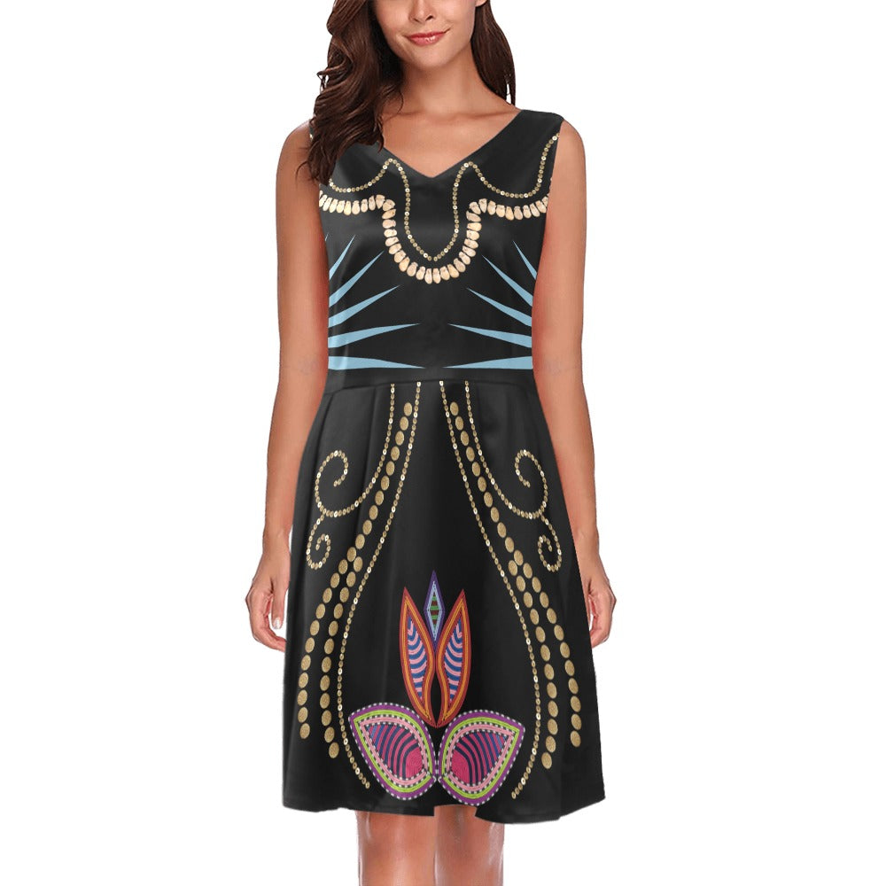 Prairie Radiance Satin Sleeveless Dress