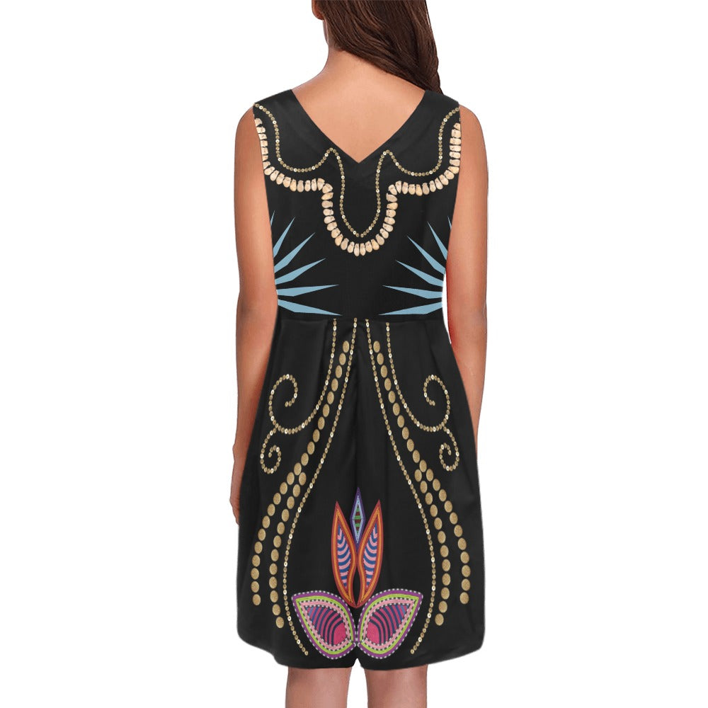 Prairie Radiance Satin Sleeveless Dress
