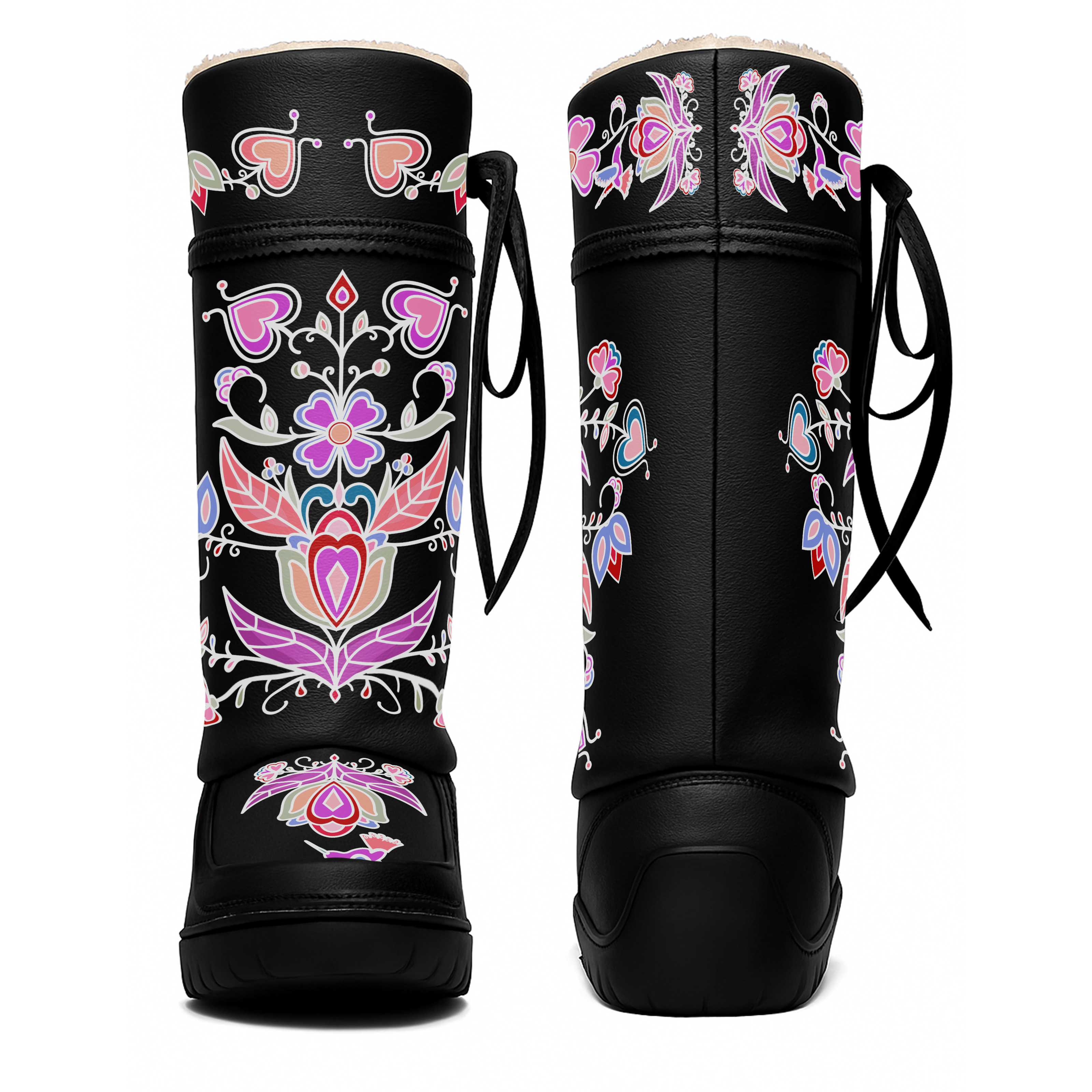 Frosted Leaf Spirit Black Real Leather MocLux Tall