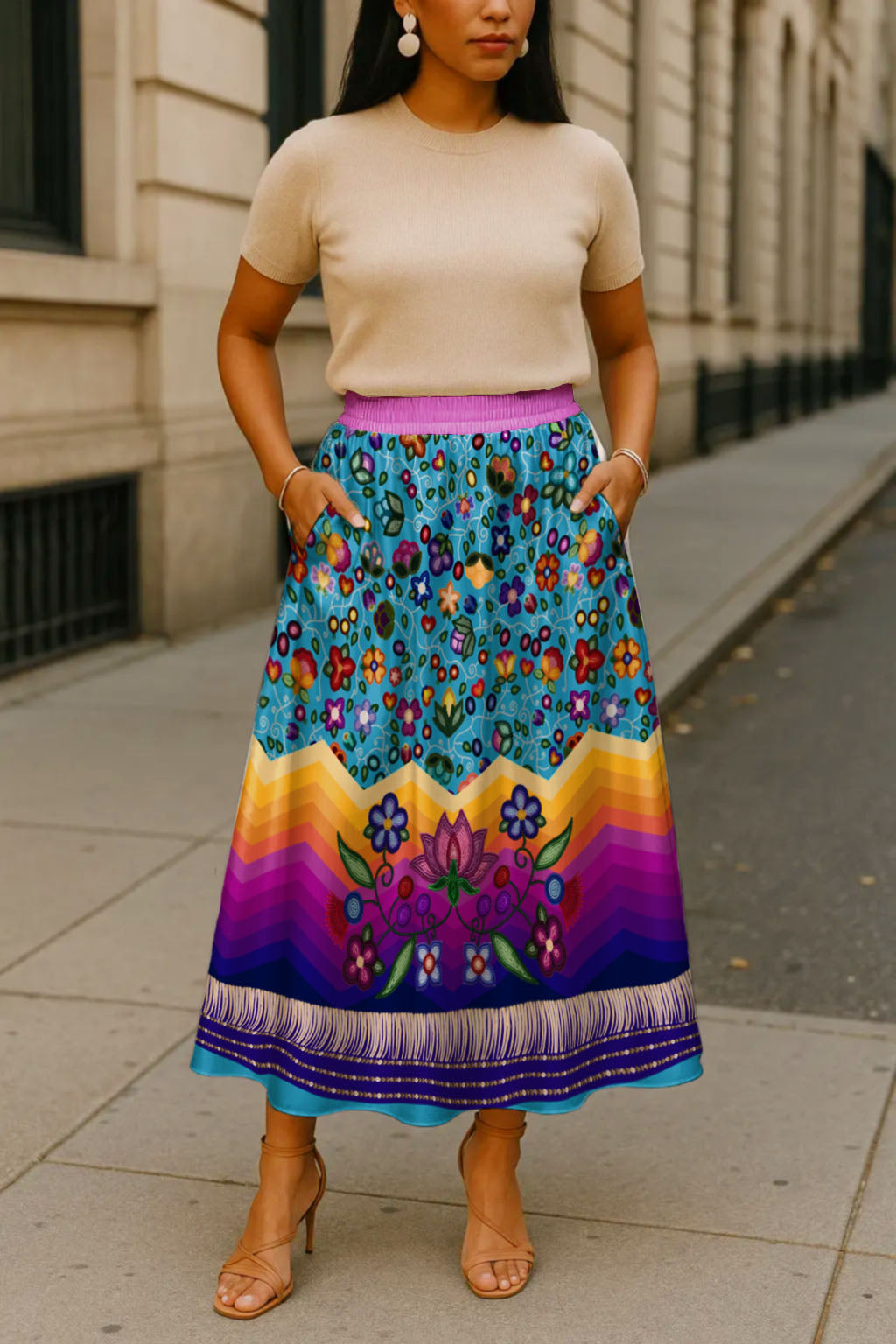 Beaded Offering Blue 3 Skirt