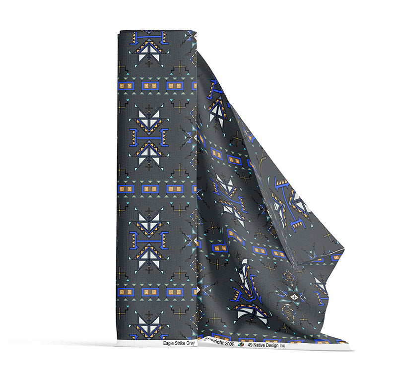 Eagle Strike Gray Satin Fabric