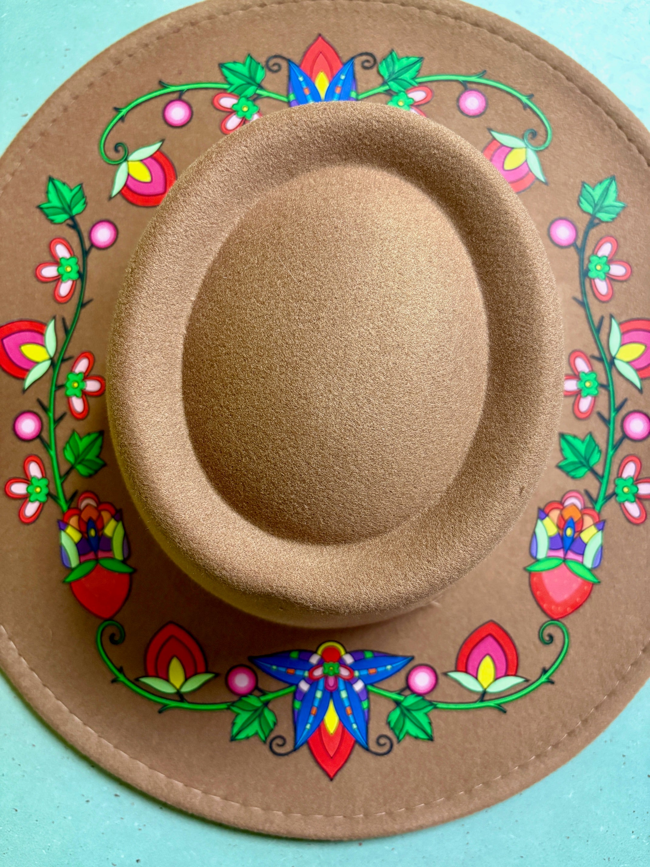 Strawberry Sweetness Brown Fedora Hat