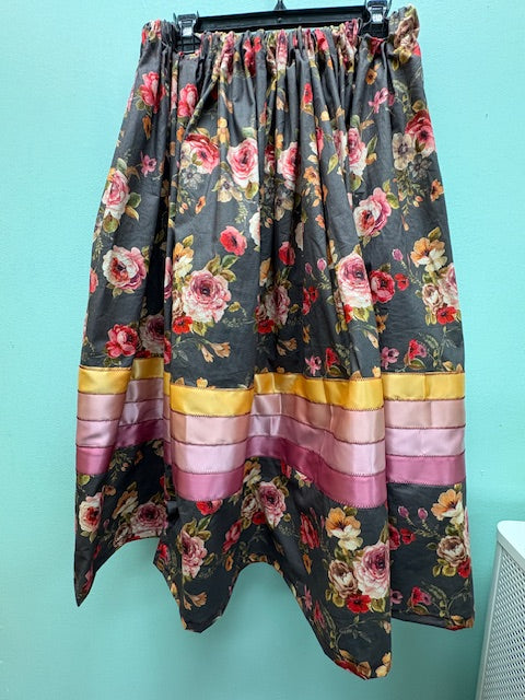 Handmade Fall Floral Ribbon Skirt