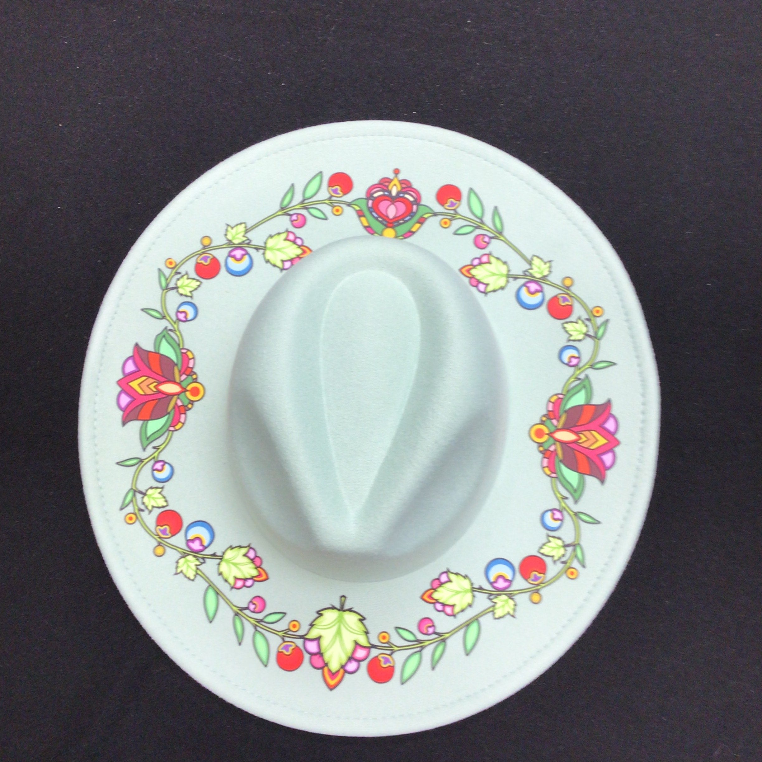 Smoke Flower Dance Sage Green Fedora Hat