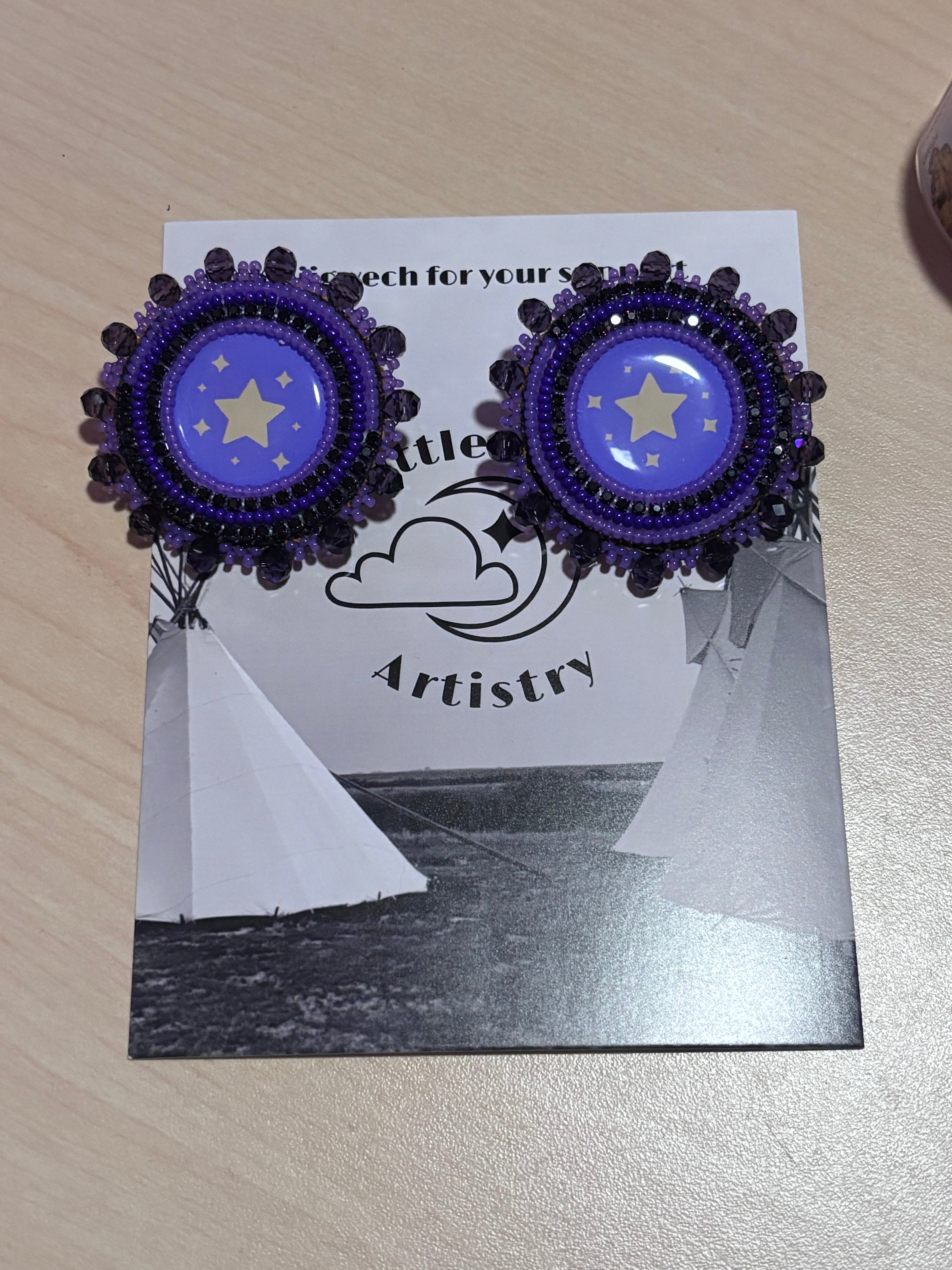 Dorienne Proulx Purple Star Earrings