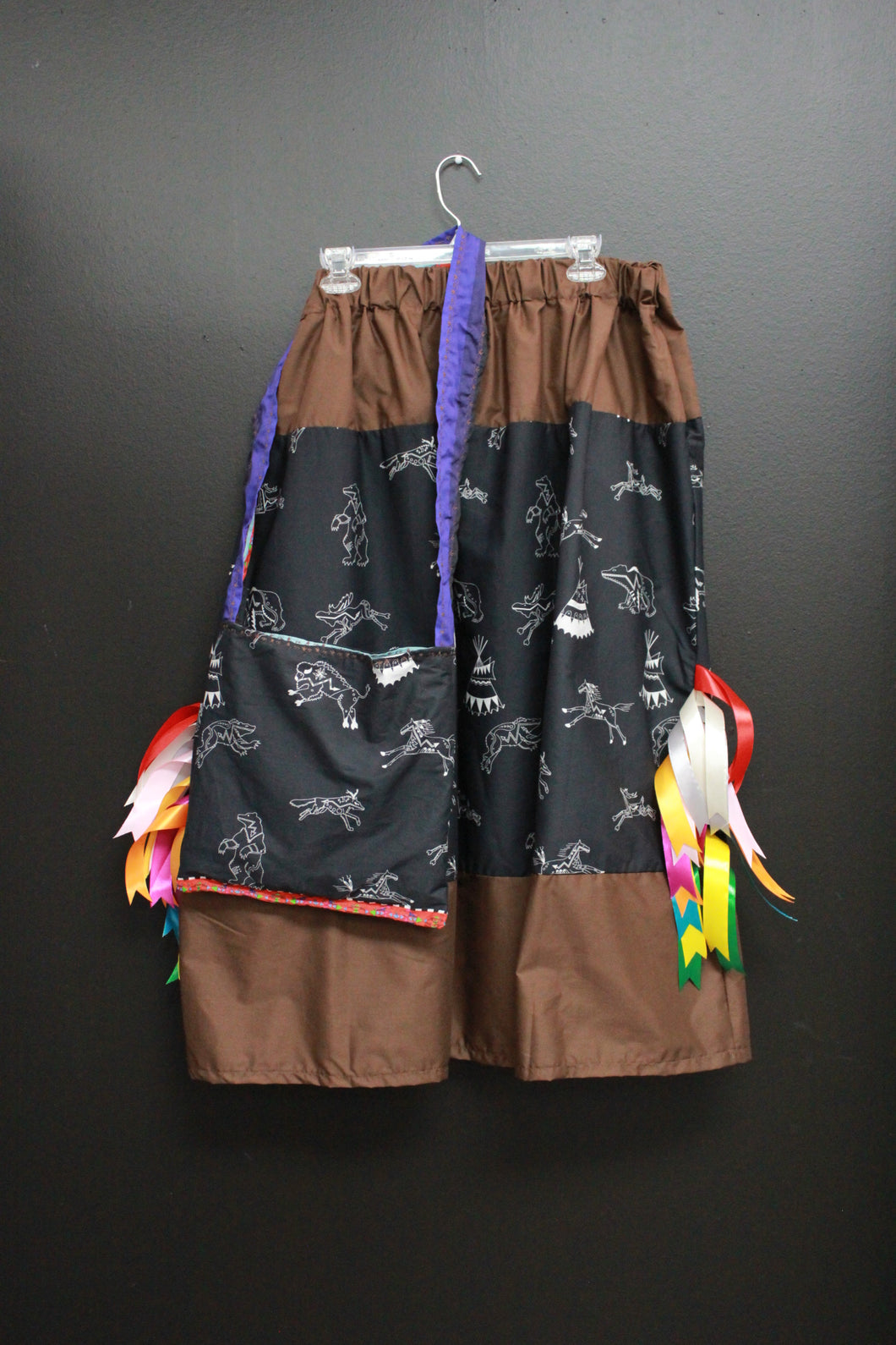 Ledger Dabbles Brown Ribbon Skirt with Bag