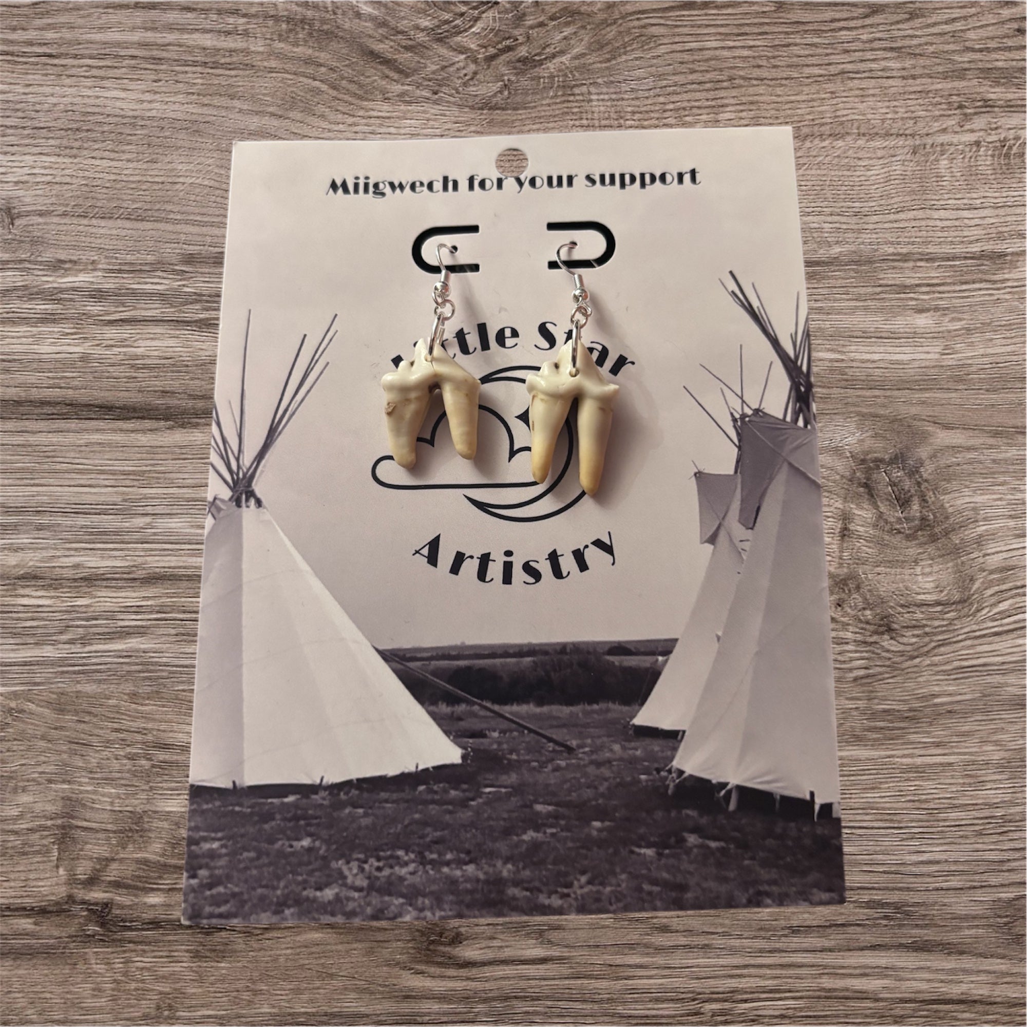 Dorienne Proulx Coyote Molar Tooth Earrings