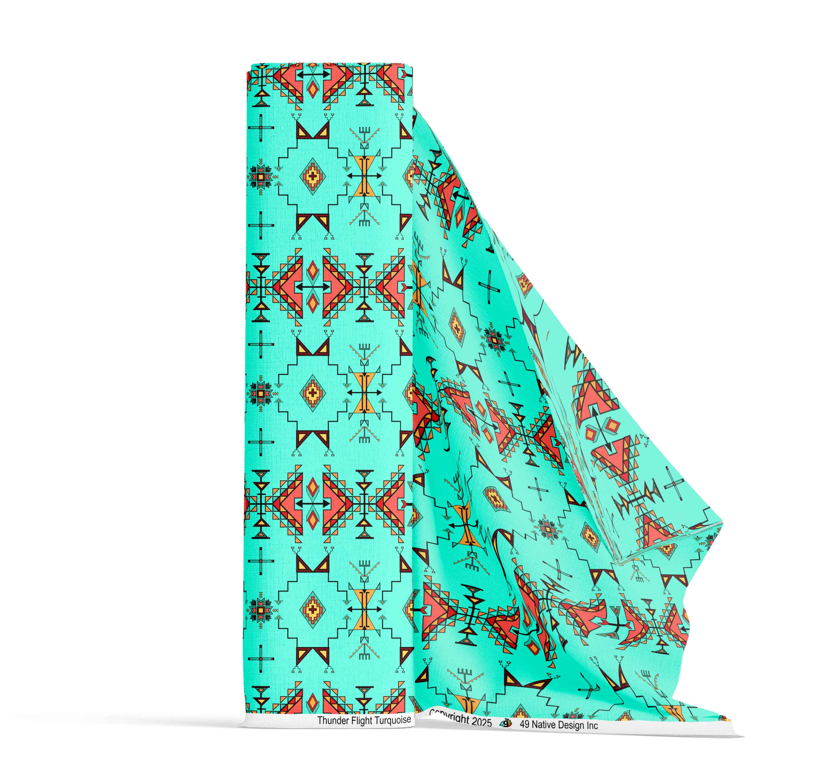 Thunder Flight Turquoise Cotton Poplin