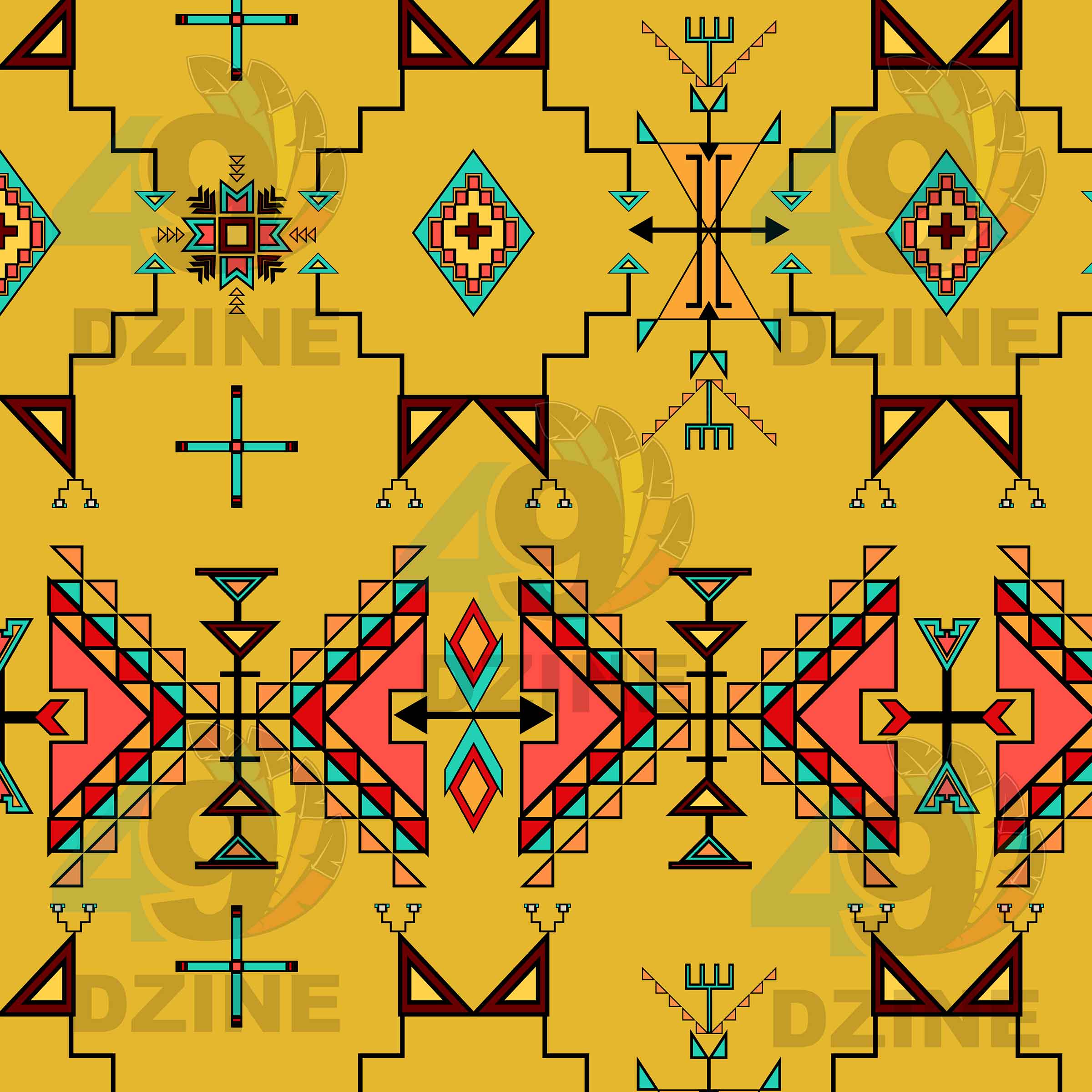 Thunder Flight Yellow Cotton Poplin