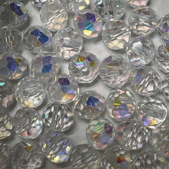 6mm Rondelle Glass Bead - Crystal Ivory