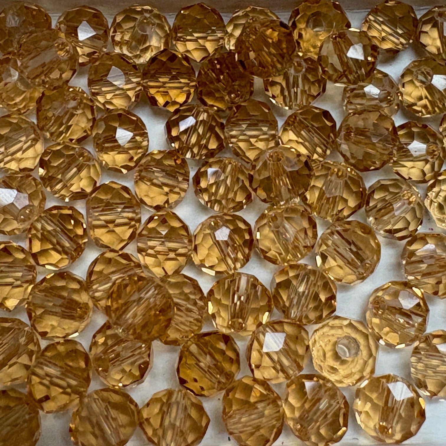 6mm Rondelle Glass Bead - Orange