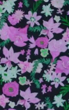 Summer Flowers Lilac Cotton Fabric