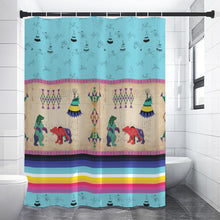 Load image into Gallery viewer, Ledger Bears Sky Shower Curtain (59 inch x 71 inch)
