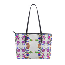 Load image into Gallery viewer, Floral Beadwork Seven Clans White Tote Handbag
