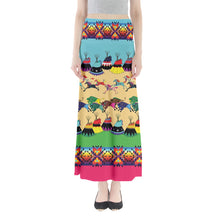 Load image into Gallery viewer, Horses and Buffalo Ledger Pink Full Length Maxi Skirt

