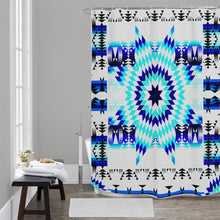 Load image into Gallery viewer, Deep Lake White Star Shower Curtain (59 inch x 71 inch)
