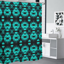 Load image into Gallery viewer, Dark Teal Winter Camp Shower Curtain (59 inch x 71 inch)
