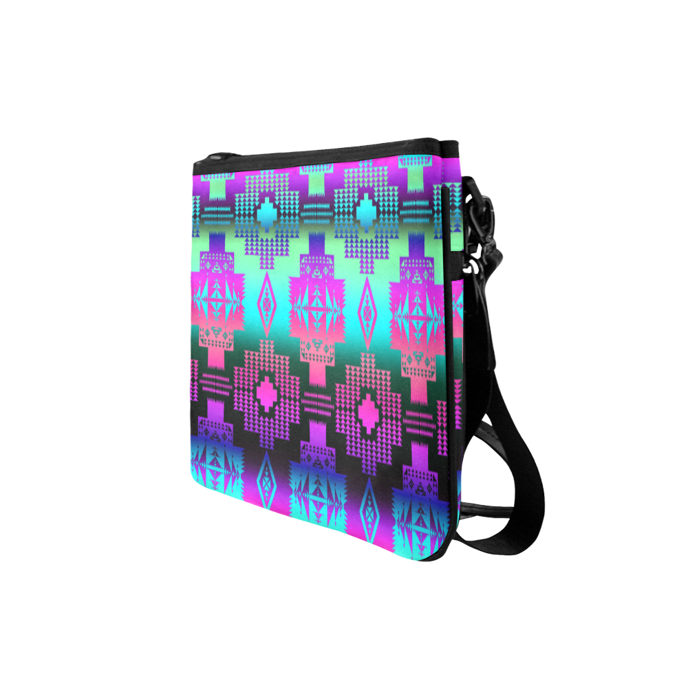 Seven Tribes Pink and Teal Horizon Slim Clutch