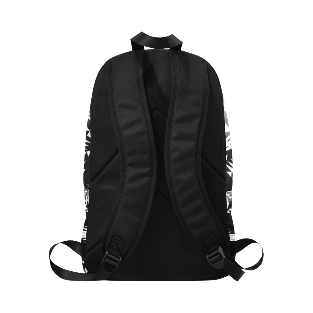 Between The Mountains Black and White Backpack