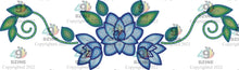 Load image into Gallery viewer, Glitter 14-inch Floral Transfer - Beaded Florals Royal
