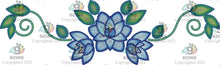 Load image into Gallery viewer, Glitter 11-inch Floral Transfer - Beaded Florals Royal

