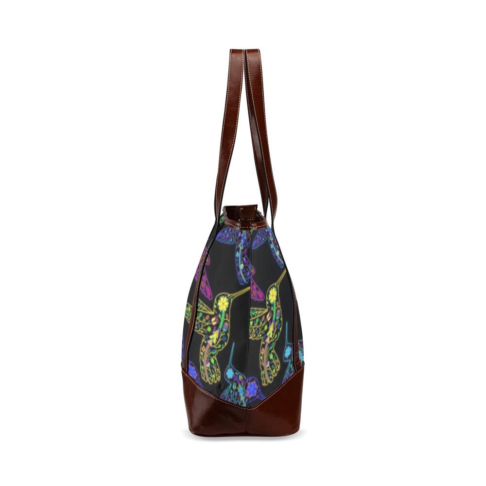 Floral Hummingbird Tote Handbag (Model 1642) handbag e-joyer 