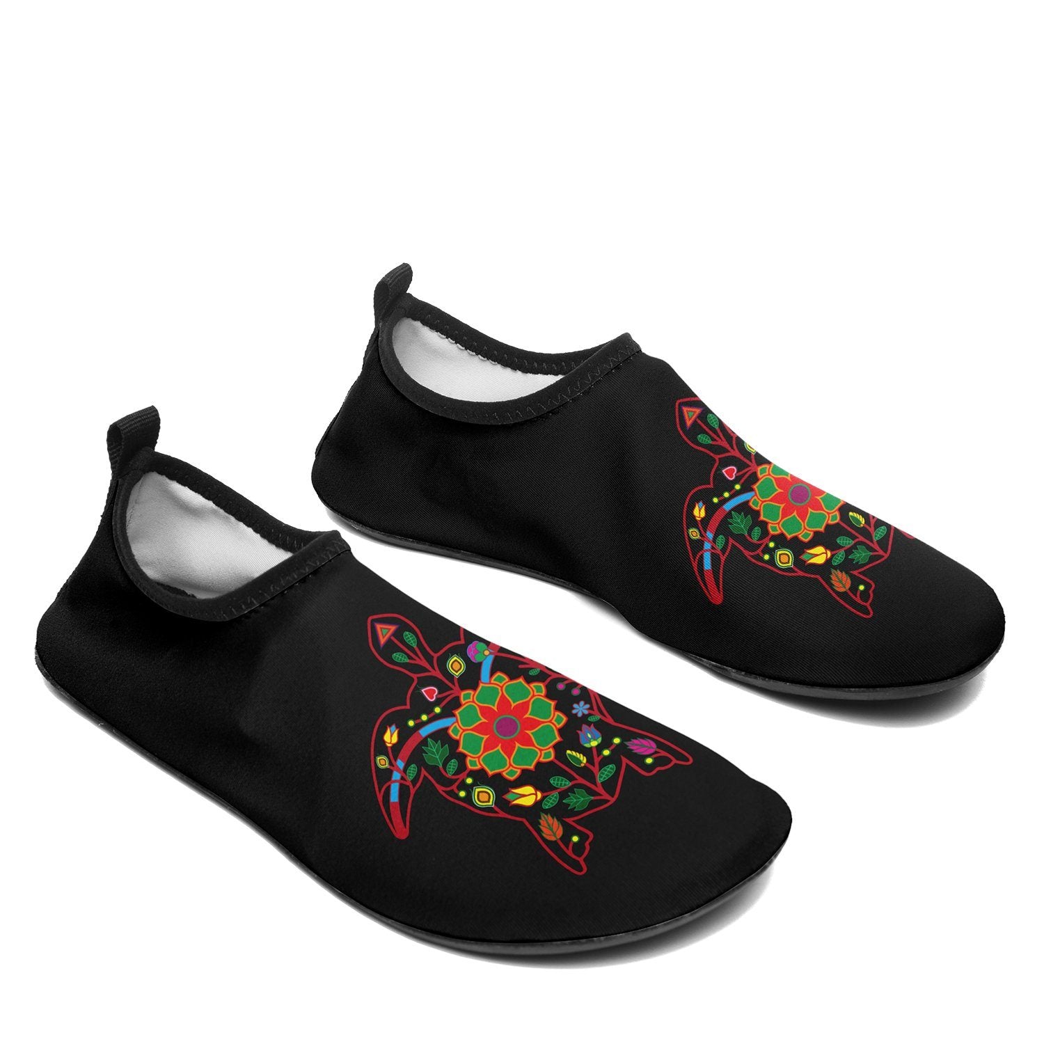 Floral Turtle Sockamoccs Slip On Shoes 49 Dzine 