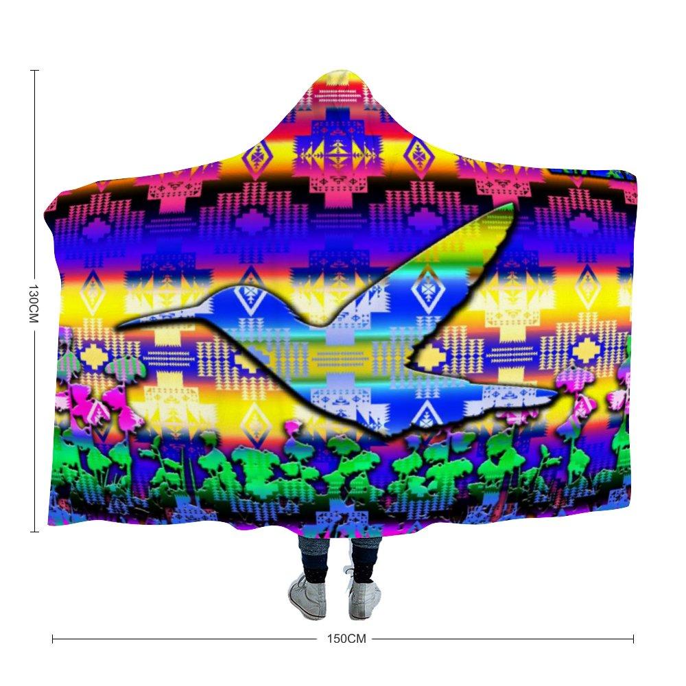 Hummingbird Feast Cloak Hooded Blanket 49 Dzine Youth Size - 51"x60" 