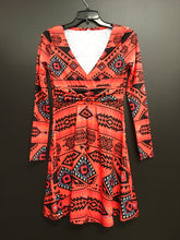 Load image into Gallery viewer, California Coast Mask Long Sleeve Front Wrap Dress
