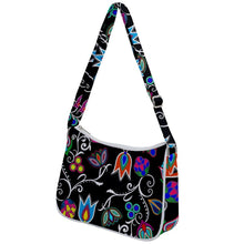 Load image into Gallery viewer, Indigenous Paisley Black Zip Up Shoulder Bag reusable-grocery-bags 49 Dzine 
