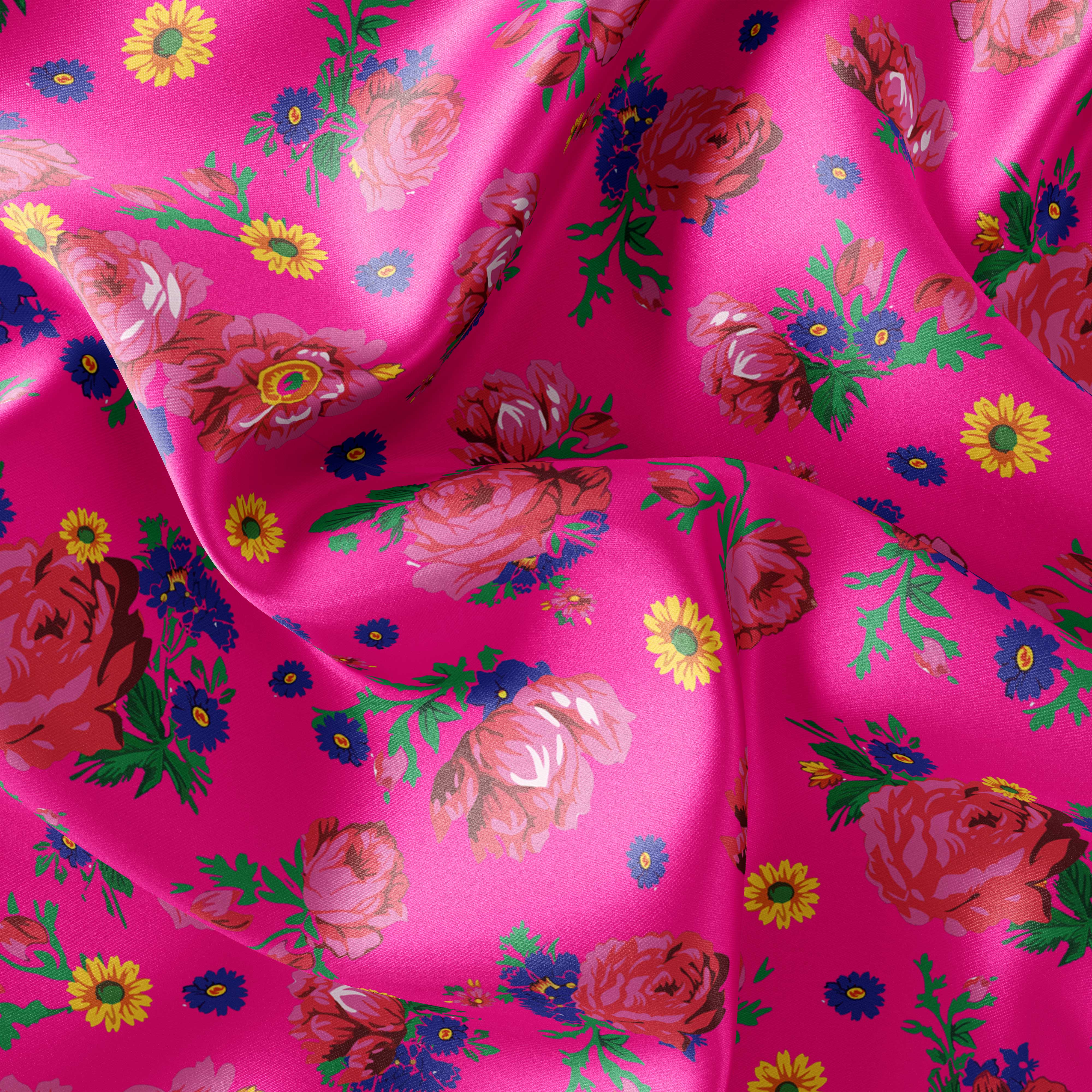 Kokum's Ceremony - Pink Satin Fabric 49DzineStore 